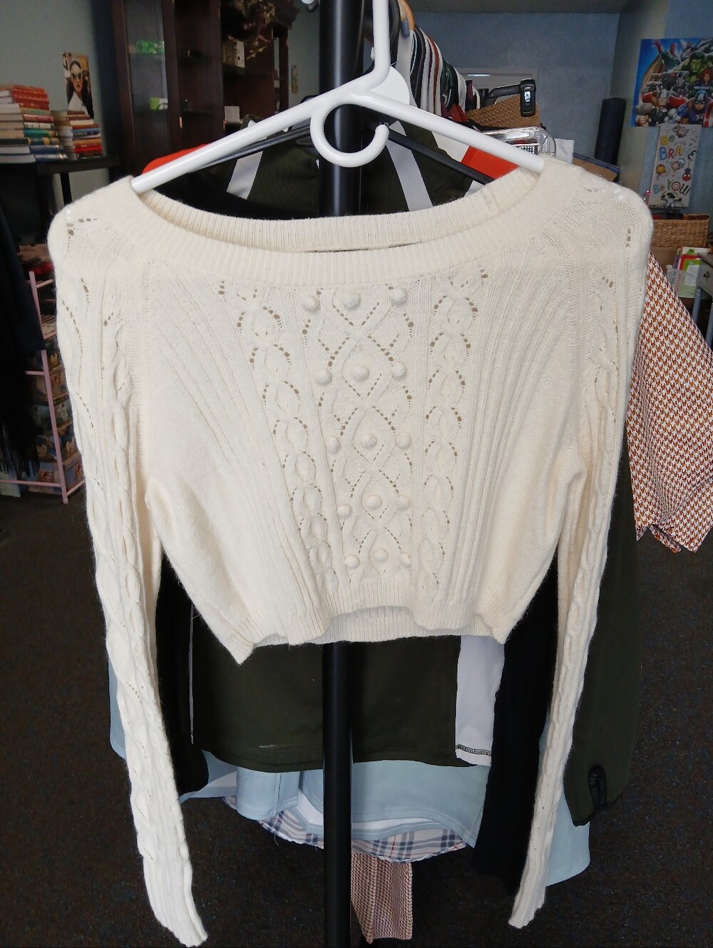 Wool Cream/off White Half Top Sweater